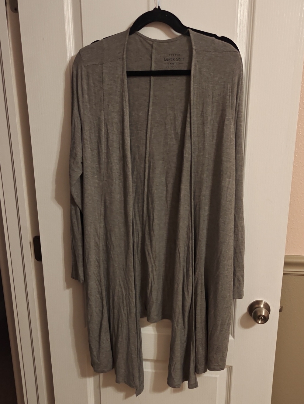 Torrid Light Gray Open-Front Draped Cardigan